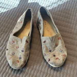 Embroidered Bugs Tom’s Shoes